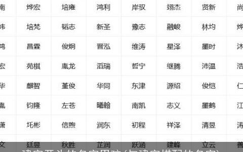 建字开头的名字男孩(与建字搭配的名字)