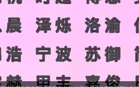 带施的男孩子名字 施字取名大全 帅气有涵养的带施字男孩名字