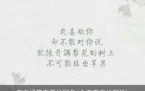 有内涵带有雪的网名(含有雪字的昵称)