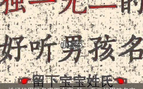 姓杨的男孩名字四个字 独一无二的男孩名字