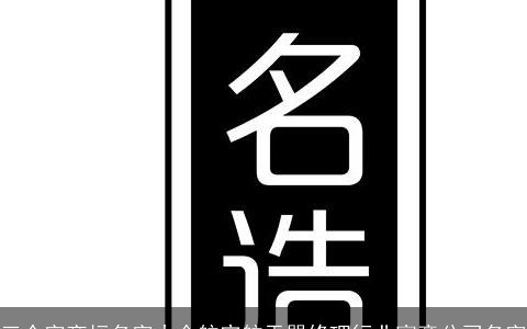 三个字商标名字大全航空航天器修理行业寓意公司名字