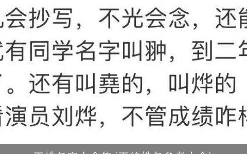 王姓名字大全集(王的姓名参考大全)