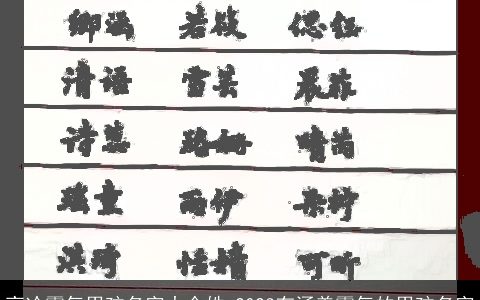 高冷霸气男孩名字大全姓 2023有涵养霸气的男孩名字