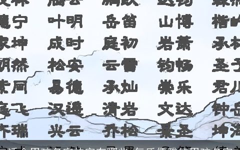 适合男孩名字的字有哪些 气质儒雅的男孩名字
