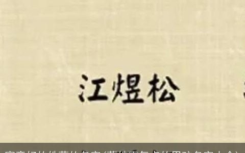 寓意好的姓蔡的名字(蔡姓霸气点的男孩名字大全)