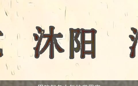 男孩起名大气的常用字