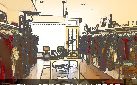 韩风女装店铺名 有韵味的女装店名字