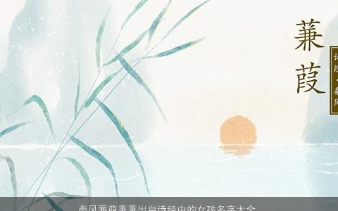 秦风蒹葭萋萋出自诗经中的女孩名字大全 2024漂亮有涵养的诗经女孩名字大全最新