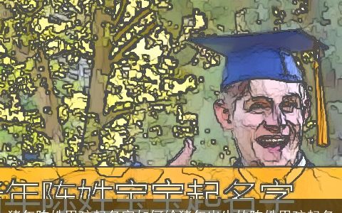 猪年陈姓男孩起名字如何给猪年出生的陈姓男孩起名