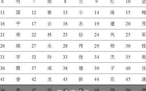 三个字姓名