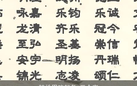 陆姓男孩起名 三个字