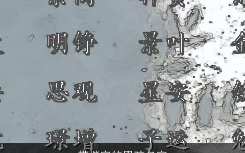 带楷字的男孩名字