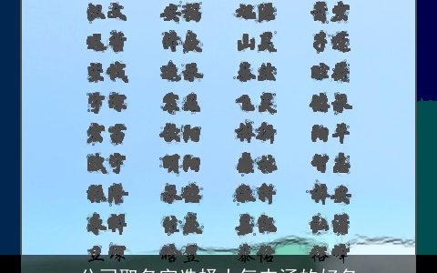 公司取名字选择大气内涵的好名