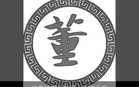 姓董的男孩名字大全四个字