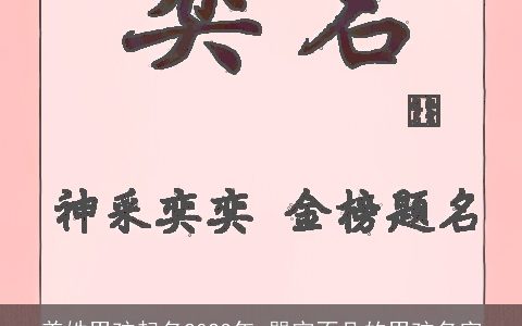 姜姓男孩起名2024年 器宇不凡的男孩名字