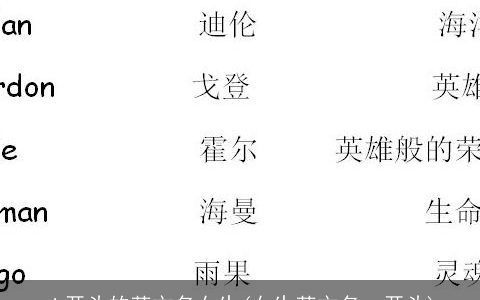 ch开头的英文名女生(女生英文名co开头)