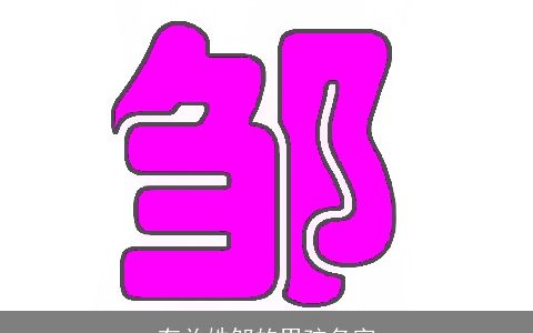 有关姓邹的男孩名字