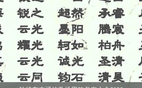 独特有内涵的孔姓男孩名字大全2024