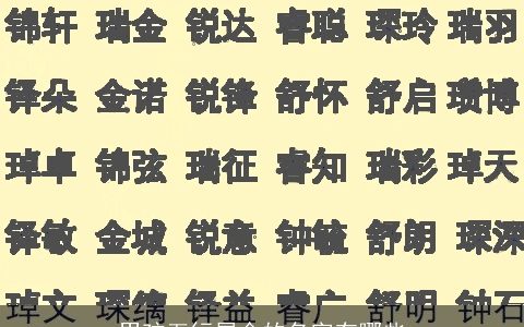 男孩五行属金的名字有哪些