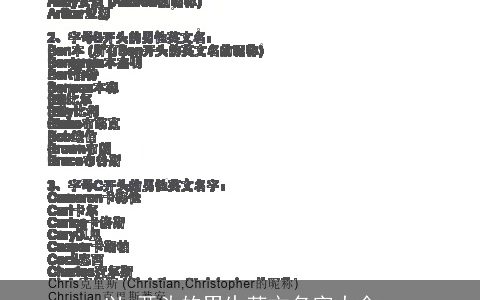 以a开头的男生英文名字大全