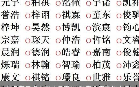 姓名带三点水旁的名字(男孩带金字旁的小名)