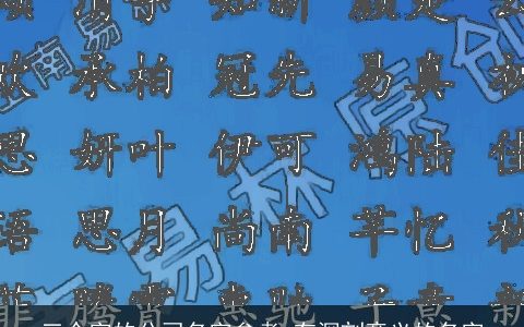 三个字的公司名字参考 有深刻意义的名字