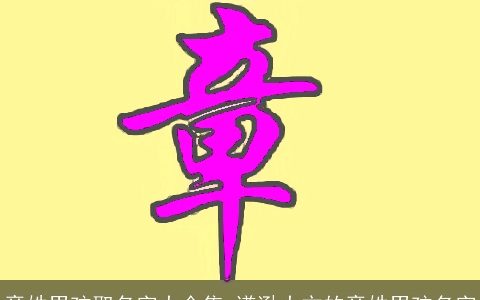 章姓男孩取名字大全集 谦逊大方的章姓男孩名字