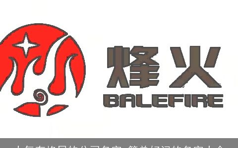 大气有格局的公司名字 简单好记的名字大全