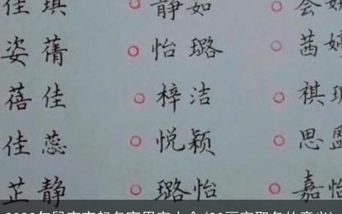 2023年鼠宝宝起名宜用字大全(20画字取名的意义)