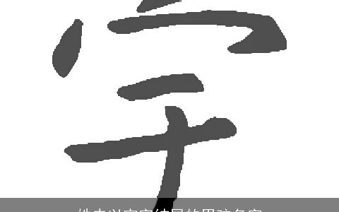 姓史以宇字结尾的男孩名字