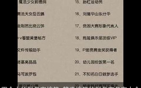 四个人的群名字搞笑_筛选搞笑的群名字名字大全