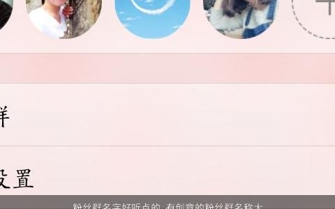 粉丝群名字好听点的 有创意的粉丝群名称大全2023 好听有创意的群名字群名名最新