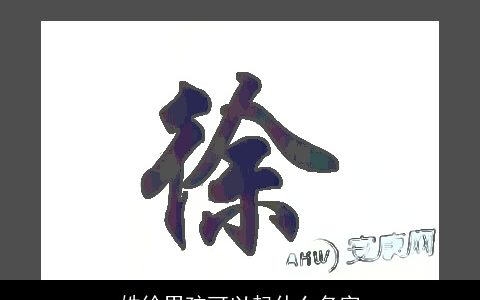 姓徐男孩可以起什么名字