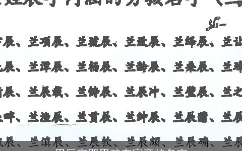 用辰字取男孩有寓意的名字