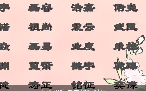 白姓男孩名字好听时尚