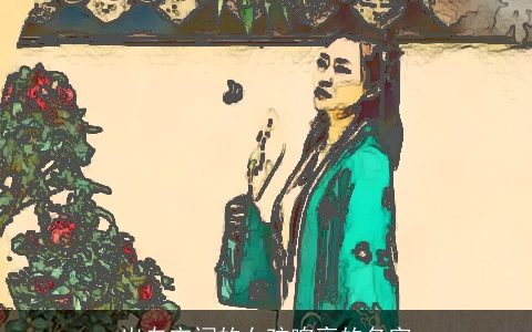 出自宋词的女孩响亮的名字