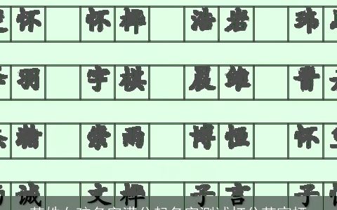 范姓女孩名字满分起名字测试打分范宸栖