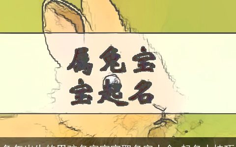 兔年出生的男孩名字宝宝取名字大全 起名小技巧