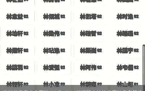 姓林起名字大全男孩100分 2023好听稀少的林姓男孩名字筛选