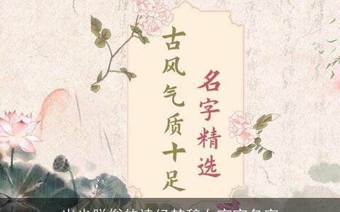 出尘脱俗的诗经楚辞女宝宝名字