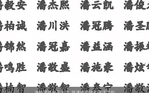 潘姓男孩起名大全 姓潘的男孩名字洋气的 2023有涵养洋气的潘姓男孩名字精选