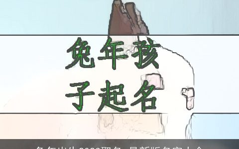 兔年出生2024取名 最新版名字大全