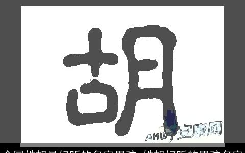 全国姓胡最好听的名字男孩_姓胡好听的男孩名字