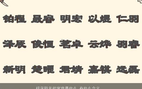 梓字取名的寓意是什么 有什么含义  取名大全网 好听寓意的宝宝名字大全