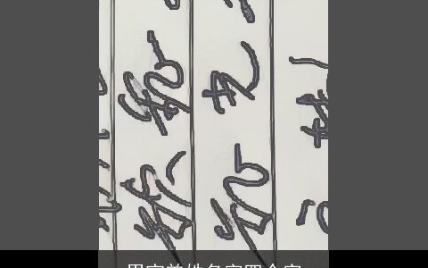 男宝曾姓名字四个字