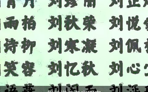 胡姓洋气名字四字