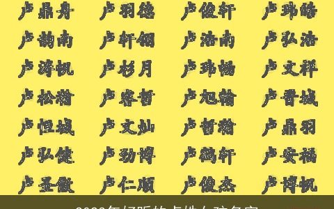 2023年好听的卢姓女孩名字