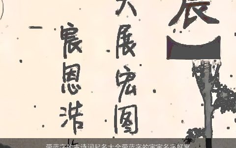 带蓝字的古诗词起名大全带蓝字的宝宝名字好寓意2023独一无二寓意的带蓝字古诗宝宝名最新
