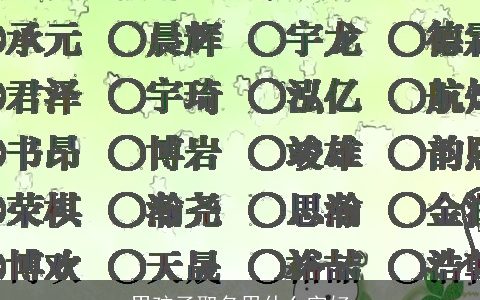 男孩子取名用什么字好