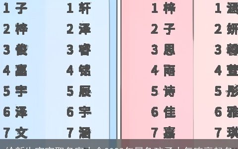 给新生宝宝取名字大全2023年属兔孩子大气响亮起名
